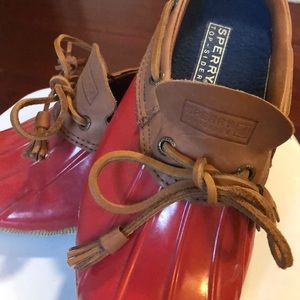 Sperry waterproof rubber backless duck shoe